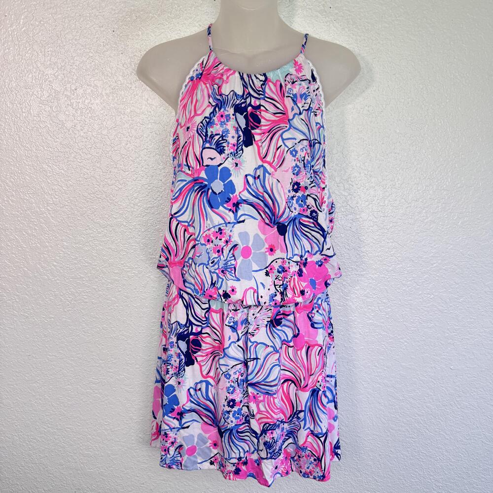 Lilly Pulitzer Skort Romper Womens Medium Gianni Make A Splash Floral Tropical